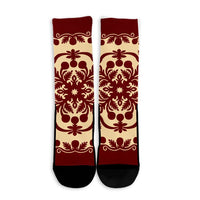 Hawaiian Palm Tree Quilt Vintage Crew Socks - AH - Polynesian Pride