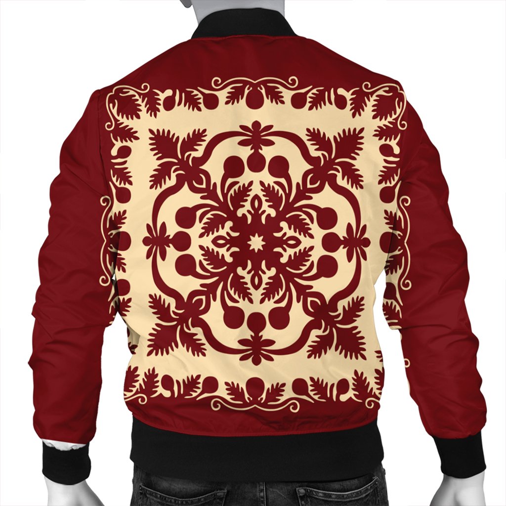 Hawaiian Palm Tree Quilt Vintage Bomber Jacket - AH - Polynesian Pride