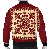 Hawaiian Palm Tree Quilt Vintage Bomber Jacket - AH - Polynesian Pride