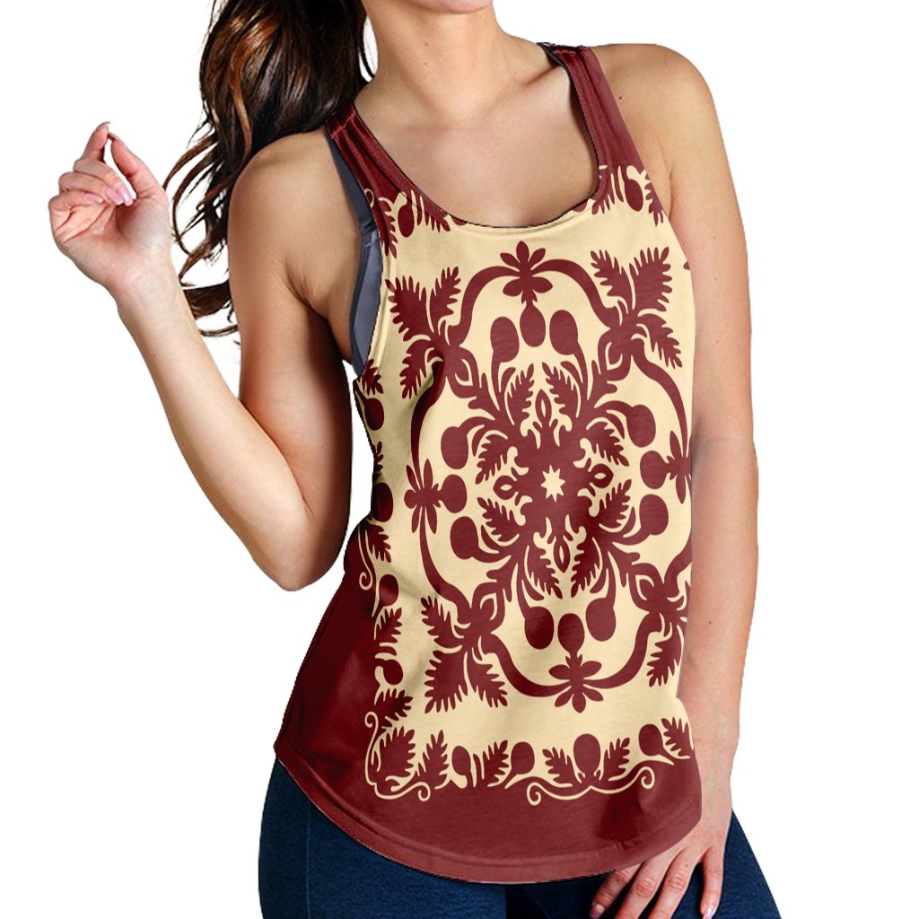 Hawaiian Palm Tree Quilt Vintage Racerback Tank - AH - Polynesian Pride