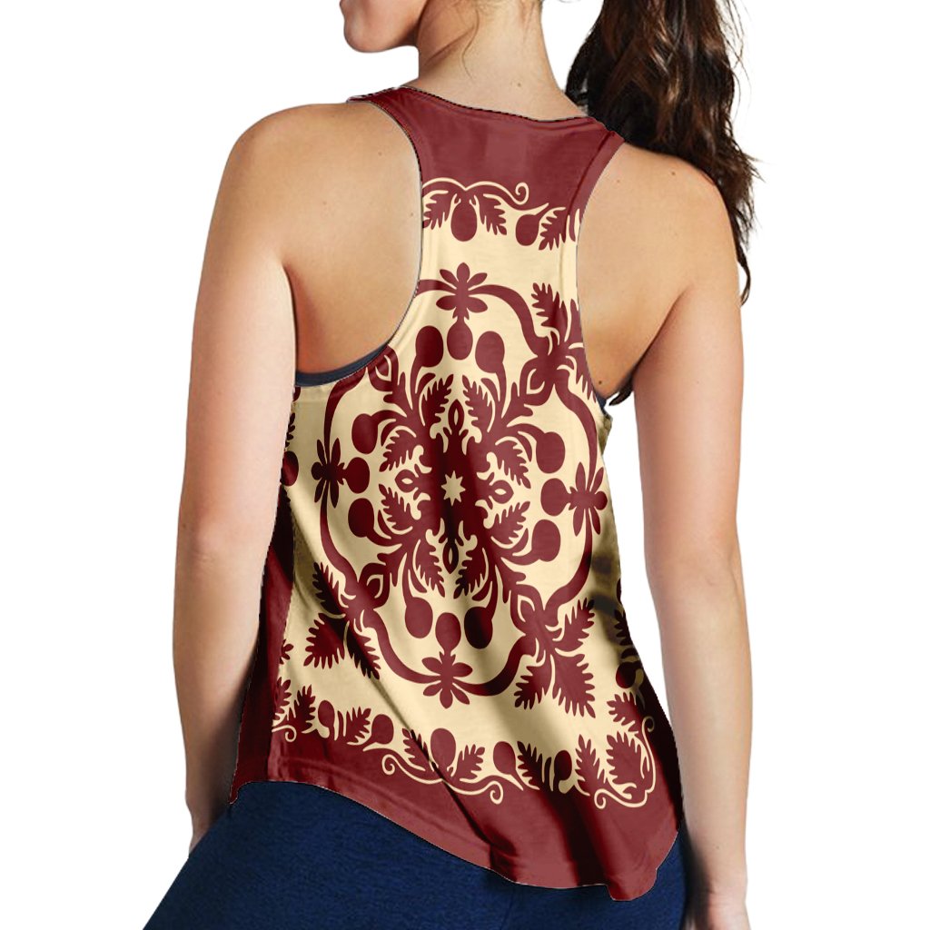 Hawaiian Palm Tree Quilt Vintage Racerback Tank - AH - Polynesian Pride