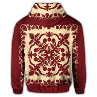 Hawaiian Palm Tree Quilt Vintage Zip Hoodie - Polynesian Pride