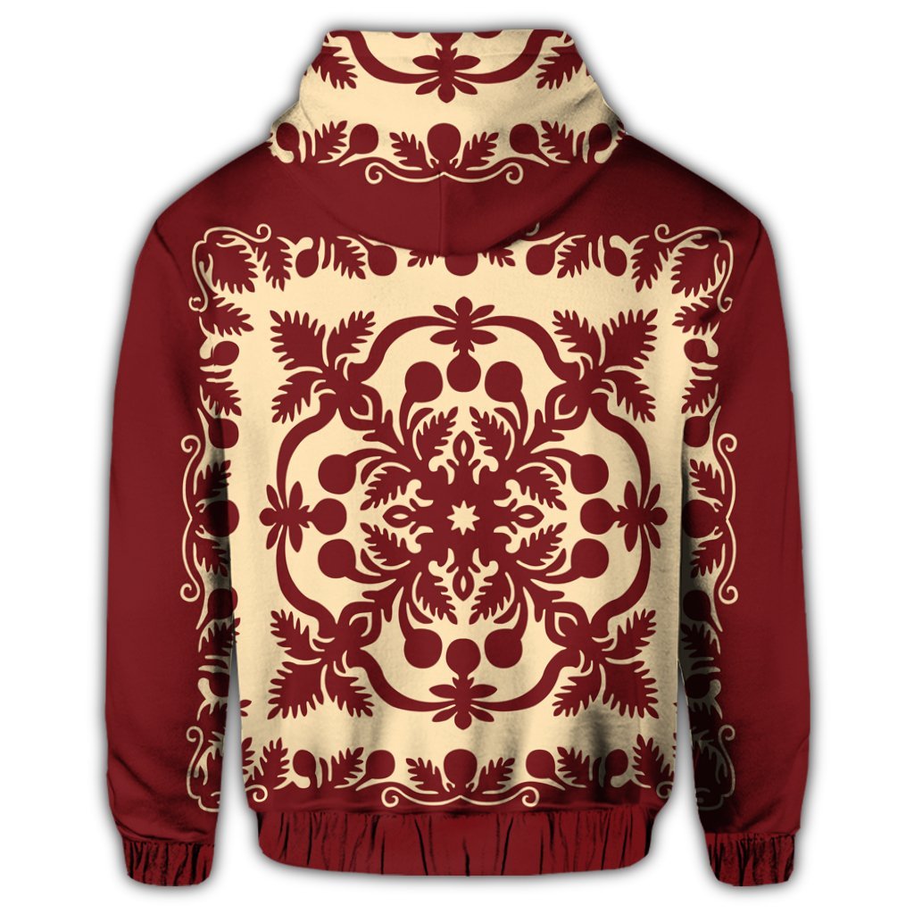 Hawaiian Palm Tree Quilt Vintage Hoodie - Polynesian Pride