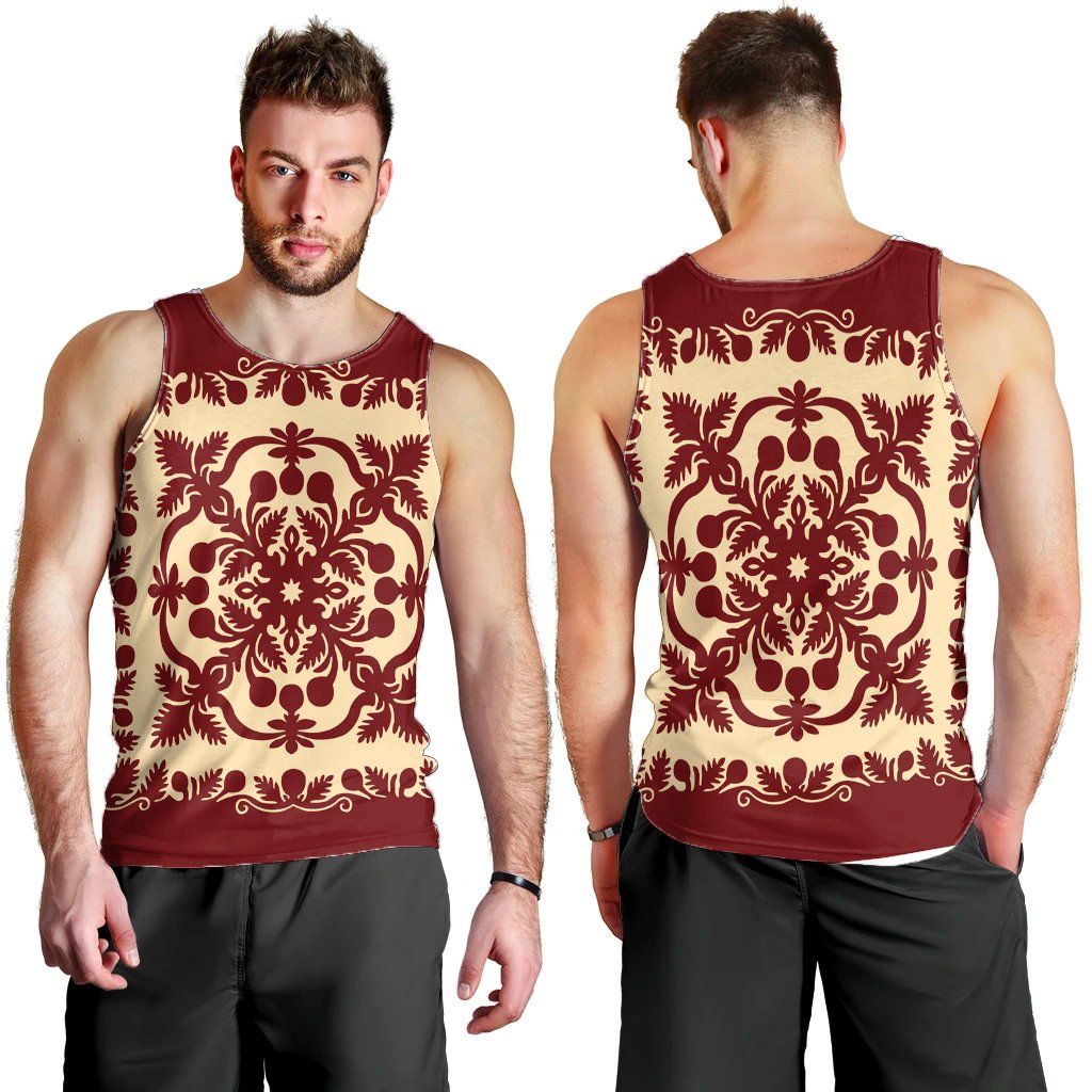 Hawaiian Palm Tree Quilt Vintage Tank Top - AH - Polynesian Pride