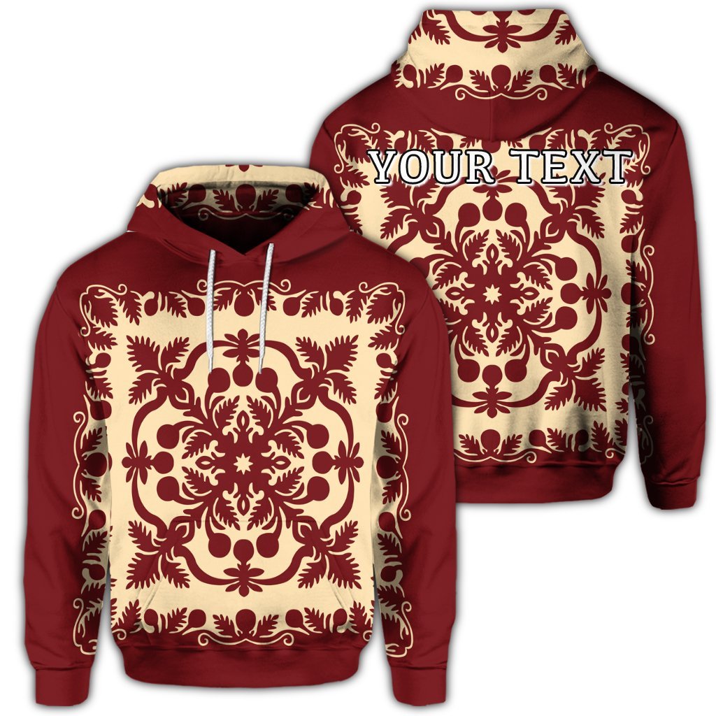 Custom Hawaiian Palm Tree Quilt Vintage Hoodie Unisex Art - Polynesian Pride