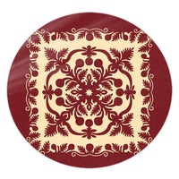 Hawaiian Palm Tree Quilt Vintage Round Carpet - AH Round Carpet Luxurious Plush - Polynesian Pride