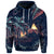 Custom Hawaiian Palm Tree Volcano Night On The Land Hoodie - Polynesian Pride