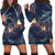 Hawaiian Palm Tree Volcano Night On The Land Hoodie Dress - AH Black - Polynesian Pride