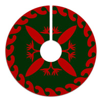 Hawaiian Pattern Strelitzia Flower Polynesian Tree Skirt - Red Green - AH - Polynesian Pride