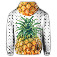 Hawaiian Pineapple Polka Dots Background Polynesian Zip Hoodie - Polynesian Pride