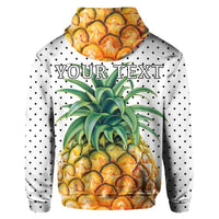 Custom Hawaiian Pineapple Polka Dots Background Polynesian Hoodie - Polynesian Pride
