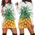 Hawaiian Pineapple Polka Dots Background Polynesian Hoodie Dress - AH Black - Polynesian Pride