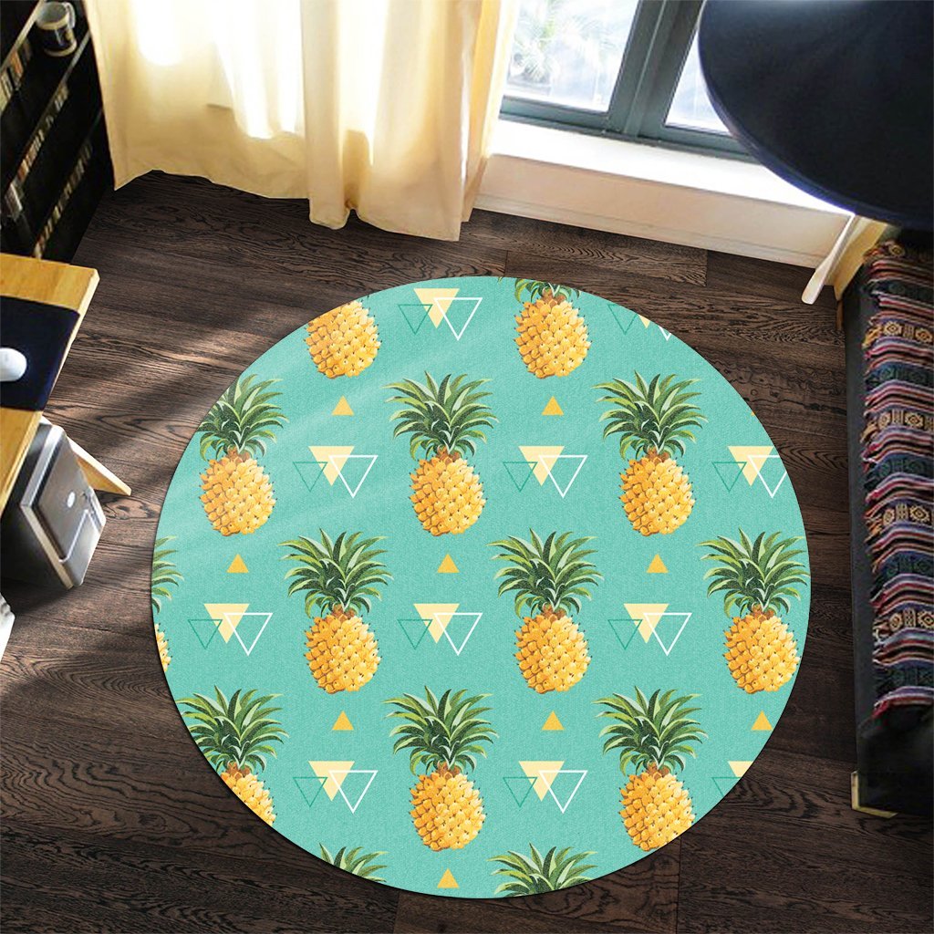 Hawaiian Pineapple Polynesian Round Carpet - AH - Polynesian Pride