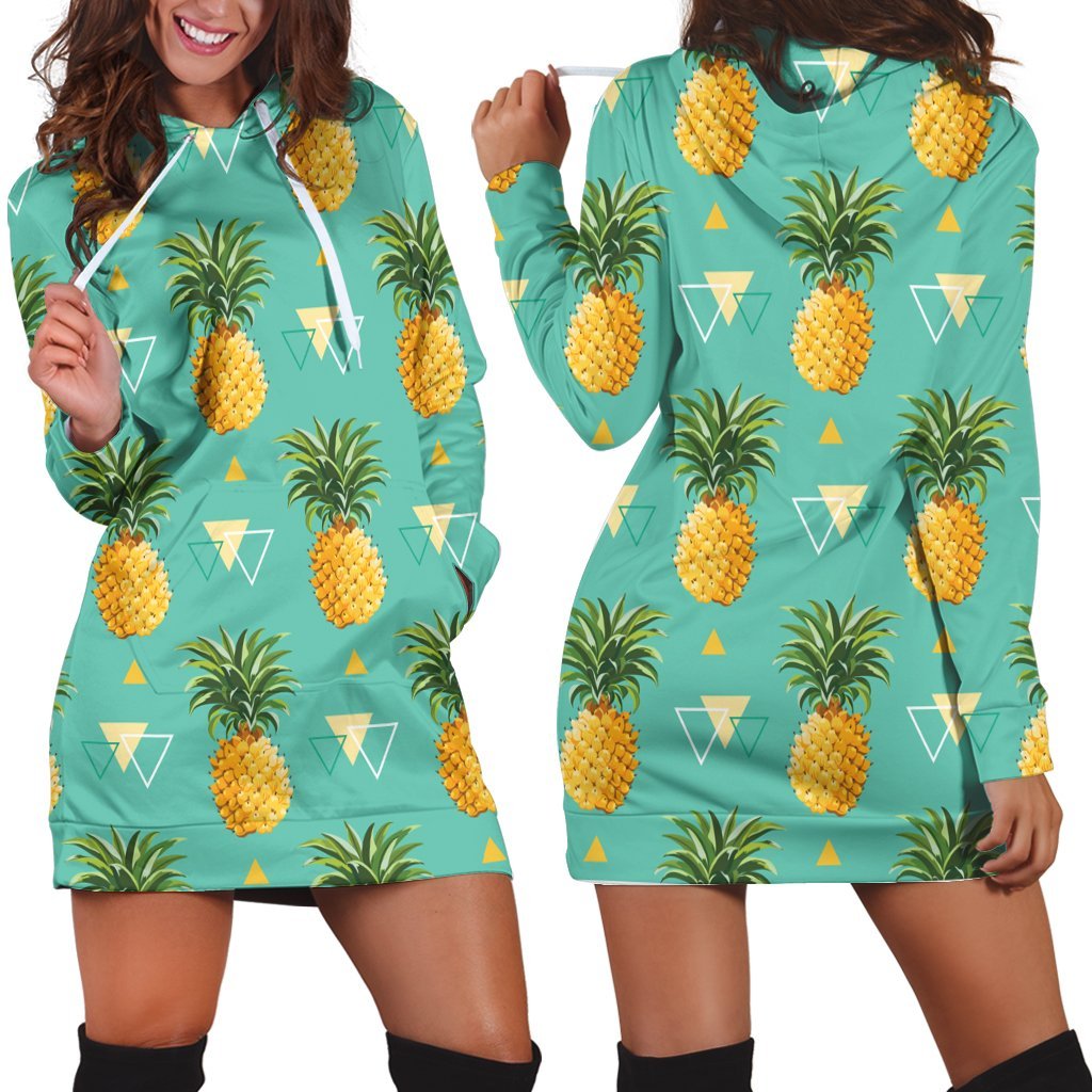 Hawaiian Pineapple Polynesian Hoodie Dress - AH Black - Polynesian Pride