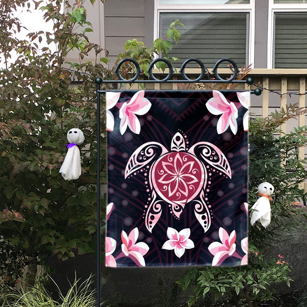 Hawaiian Pinky Turtle Plumeria Flag AH - Polynesian Pride
