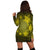 Hawaiian Plumeria Hibiscus Turtle Under Sea Polynesian Hoodie Dress Yellow AH - Polynesian Pride