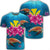 Hawaiian Plumeria Kanaka Turtle Sea Polynesian T Shirt AH Unisex Black - Polynesian Pride