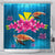 Hawaiian Plumeria Kanaka Turtle Sea Polynesian Shower Curtain - AH 177 x 172 (cm) Black - Polynesian Pride