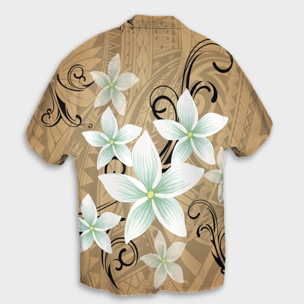 Hawaiian Plumeria Polynesian Hawaiian Shirt - Gold - AH - Polynesian Pride