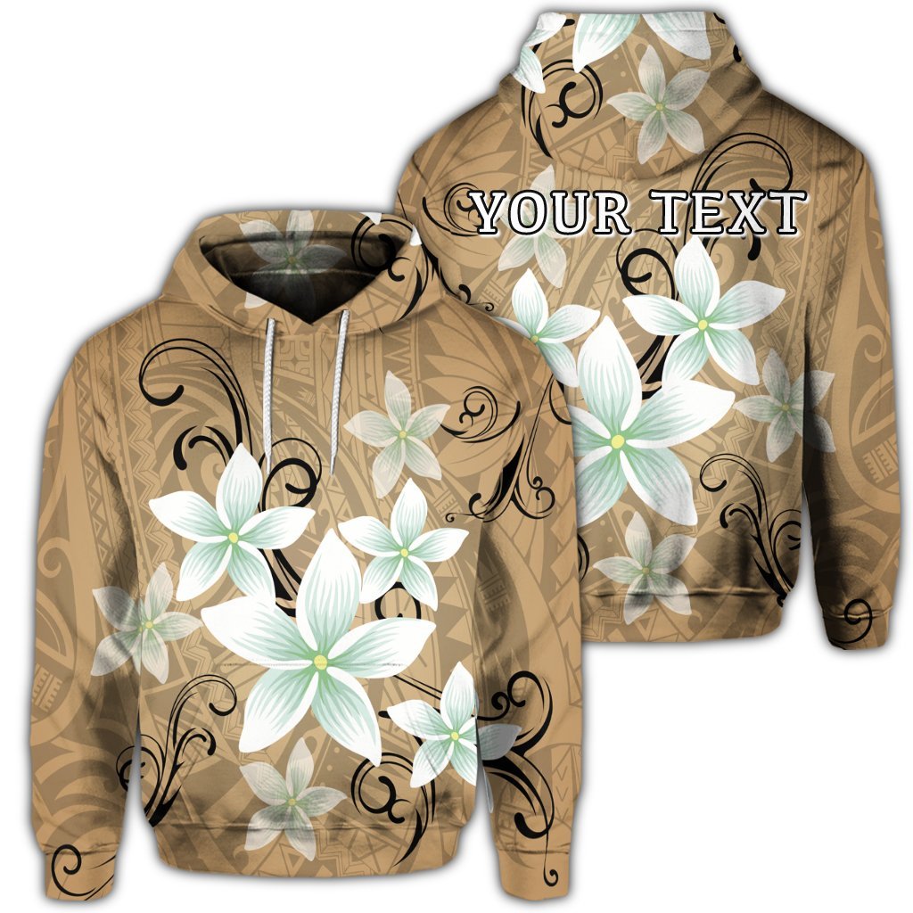 Custom Hawaiian Plumeria Polynesian Hoodie Gold Unisex Art - Polynesian Pride