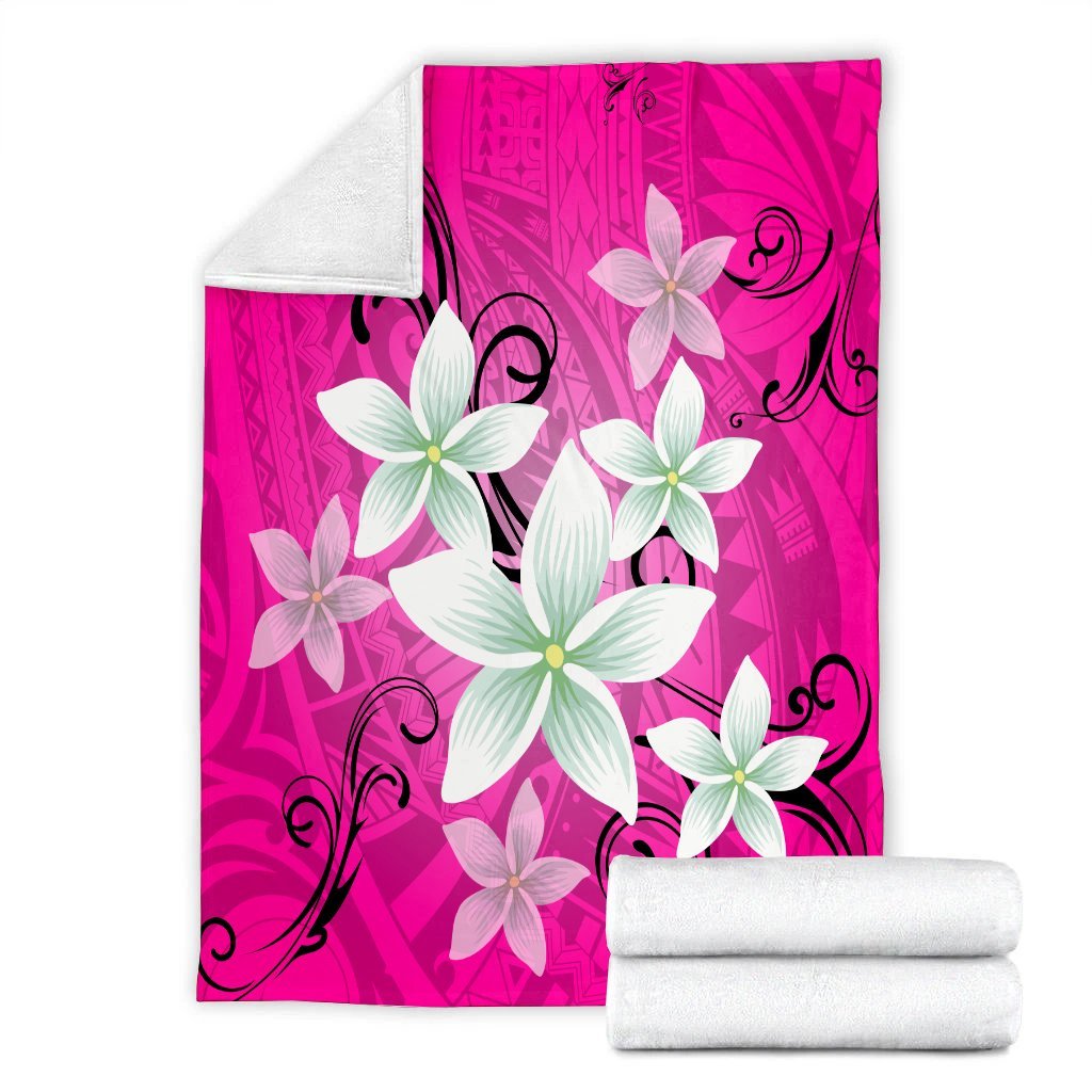 Hawaiian Plumeria Polynesian Premium Blankets - Pink - AH - Polynesian Pride
