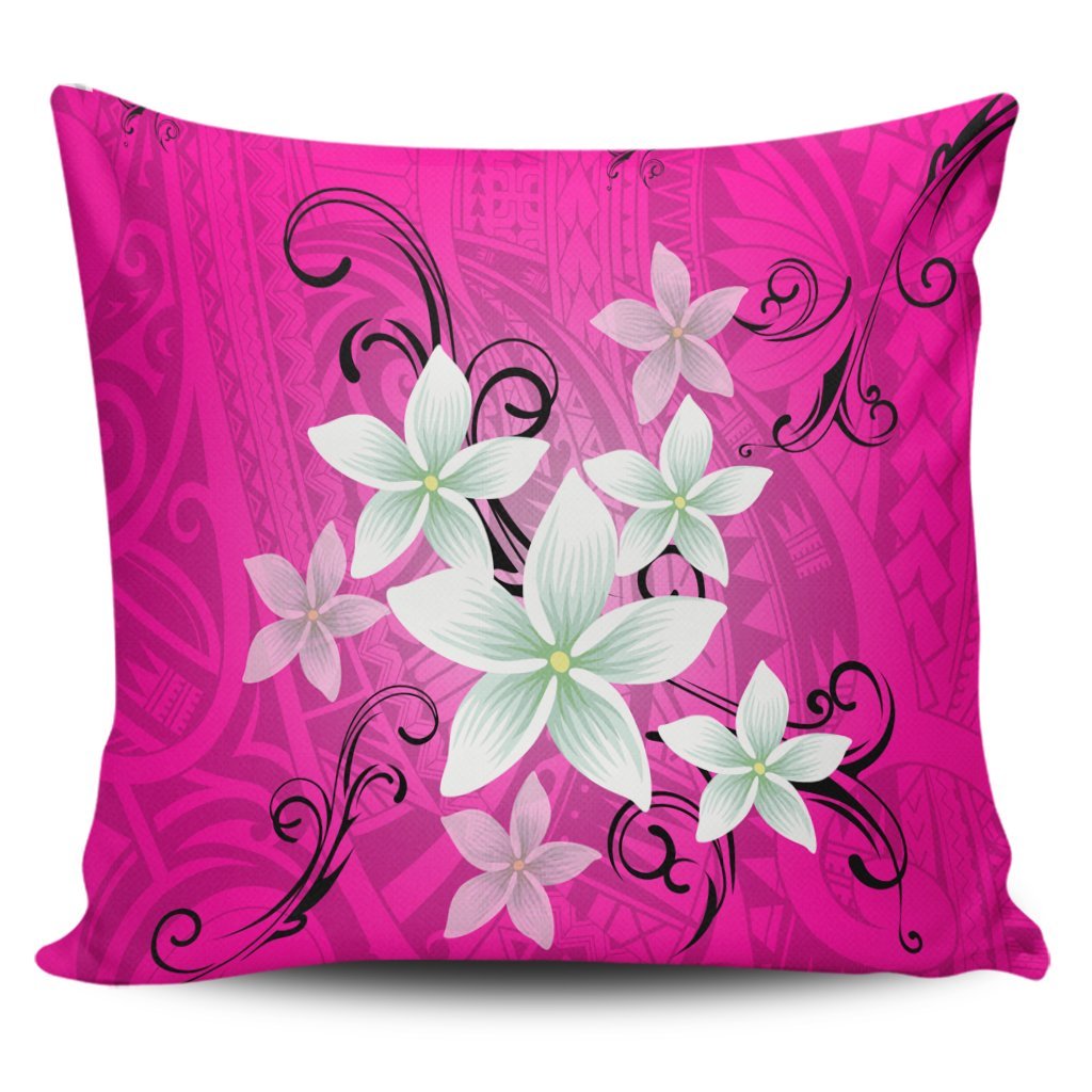 Hawaiian Plumeria Polynesian Pillow Covers - Pink - AH Pillow Covers Black - Polynesian Pride