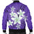 Hawaiian Plumeria Polynesian Bomber Jacket - Purple - AH - Polynesian Pride