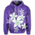 Hawaiian Plumeria Polynesian Hoodie Purple - Polynesian Pride