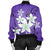 Hawaiian Plumeria Polynesian Bomber Jacket - Purple - AH - Polynesian Pride