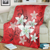 Hawaiian Plumeria Polynesian Premium Blankets - Red - AH - Polynesian Pride