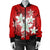 Hawaiian Plumeria Polynesian Bomber Jacket - Red - AH - Polynesian Pride