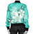 Hawaiian Plumeria Polynesian Bomber Jacket - Turquoise - AH - Polynesian Pride