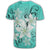 Hawaiian Plumeria Polynesian T Shirt Turquoise AH - Polynesian Pride