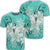 Hawaiian Plumeria Polynesian T Shirt Turquoise AH Unisex Black - Polynesian Pride