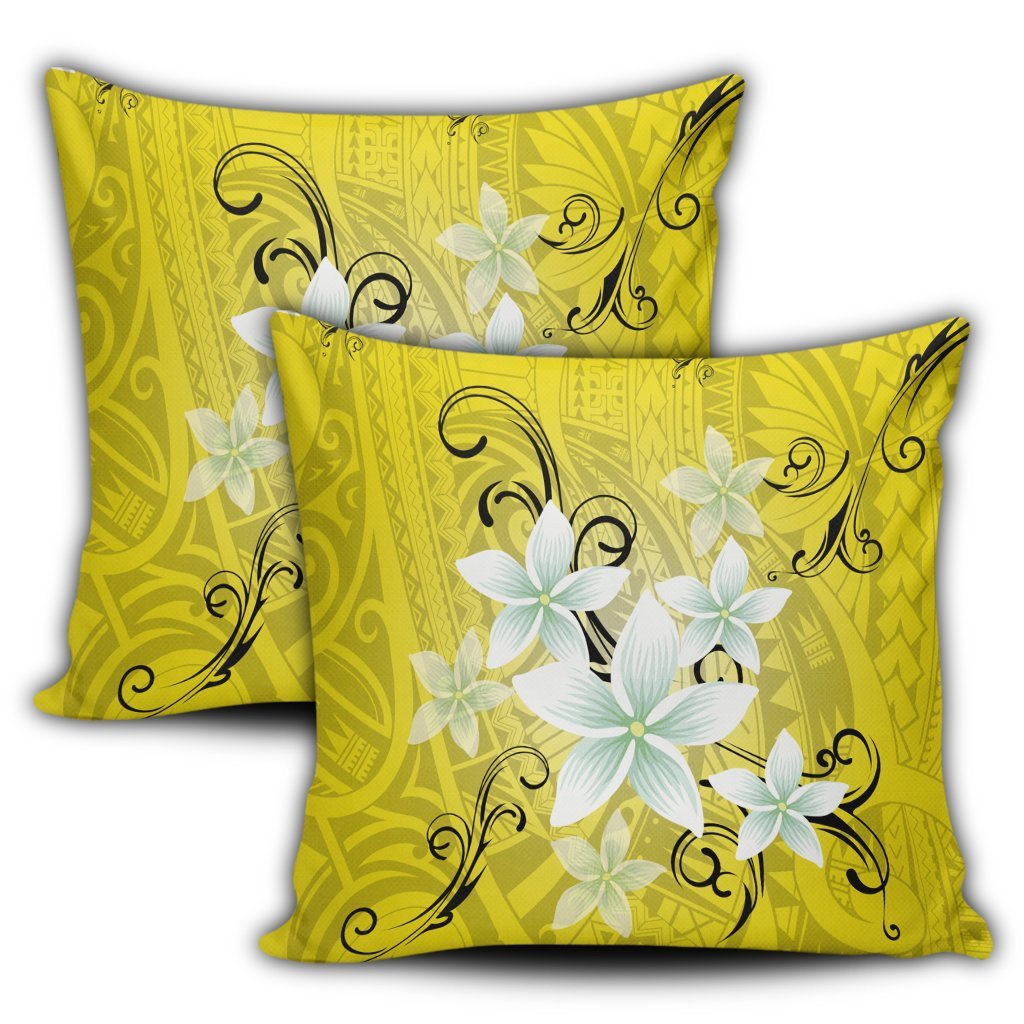 Hawaiian Plumeria Polynesian Pillow Covers - Yellow - AH - Polynesian Pride