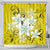 Hawaiian Plumeria Polynesian Shower Curtain - Yellow - AH 177 x 172 (cm) Black - Polynesian Pride