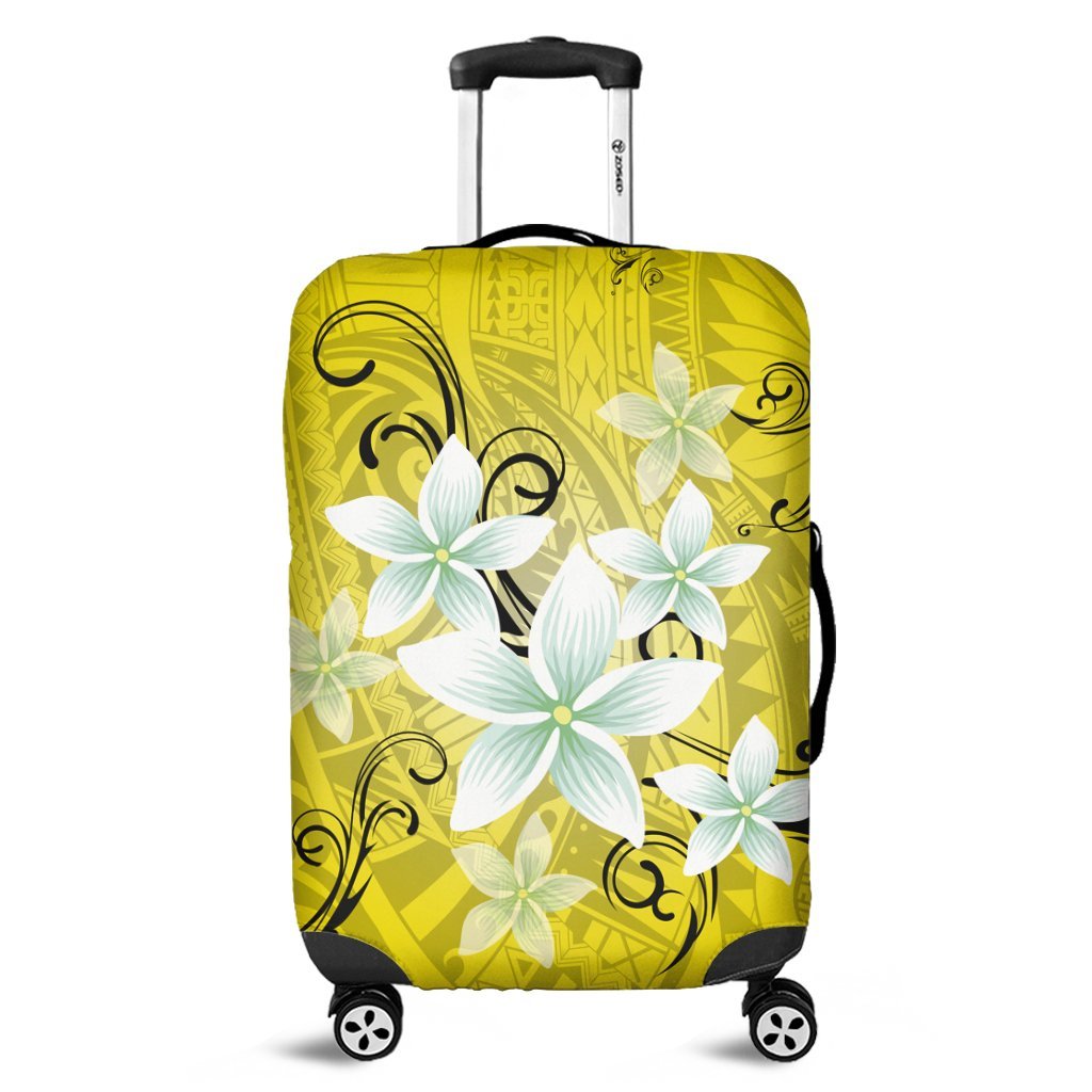 Hawaiian Plumeria Polynesian Luggage Covers - Yellow - AH Black - Polynesian Pride