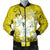 Hawaiian Plumeria Polynesian Bomber Jacket - Yellow - AH Black Unisex - Polynesian Pride