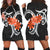 Hawaiian Plumeria Polynesian Orange Hoodie Dress - AH Black - Polynesian Pride