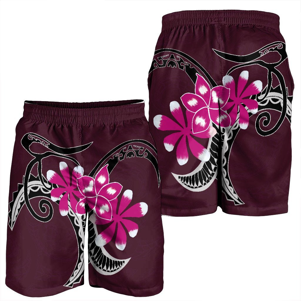 Hawaiian Plumeria Polynesian Pink Men's Shorts - AH - Polynesian Pride
