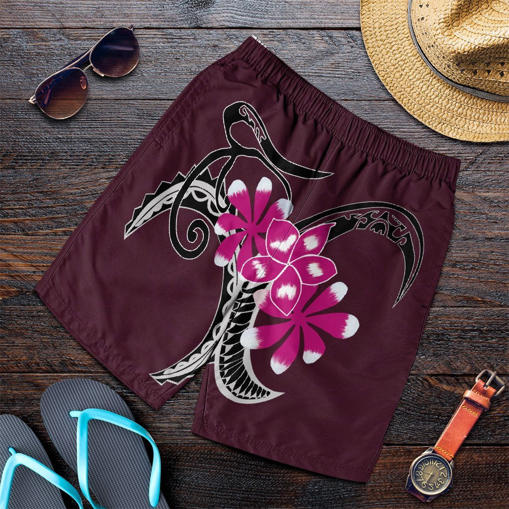 Hawaiian Plumeria Polynesian Pink Men's Shorts - AH Art - Polynesian Pride