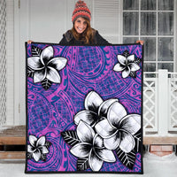 Hawaiian Plumeria Tribal Pink Polynesian Premium Quilts Blue AH - Polynesian Pride