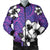 Hawaiian Plumeria Tribal Pink Polynesian Bomber Jacket Blue AH Black Unisex - Polynesian Pride