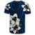 Hawaiian Plumeria Tribal Polynesian T Shirt Blue AH - Polynesian Pride