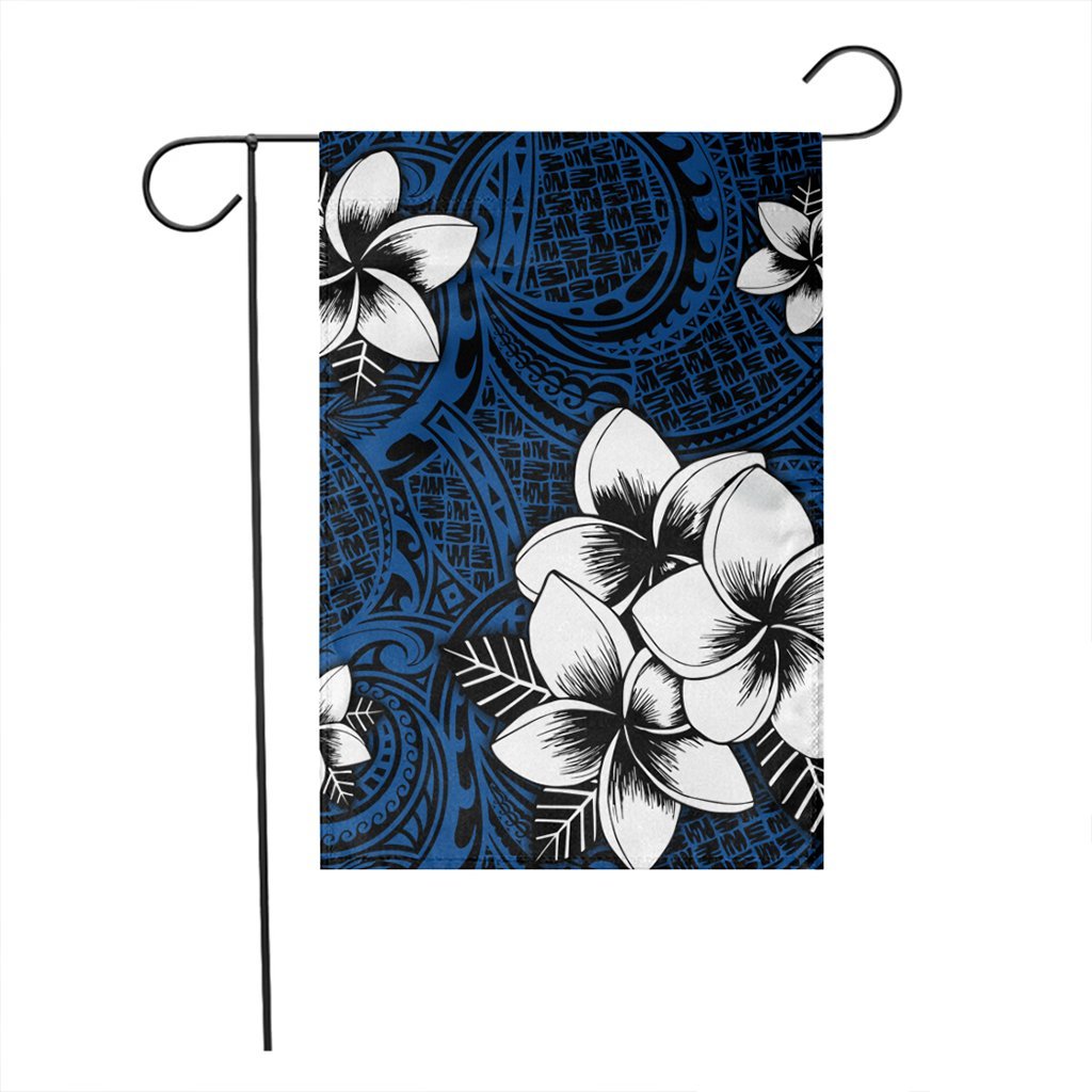 Hawaiian Plumeria Tribal Polynesian Flag Blue AH - Polynesian Pride