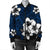 Hawaiian Plumeria Tribal Polynesian Bomber Jacket Blue AH - Polynesian Pride