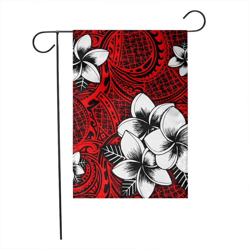 Hawaiian Plumeria Tribal Polynesian Flag Red AH - Polynesian Pride