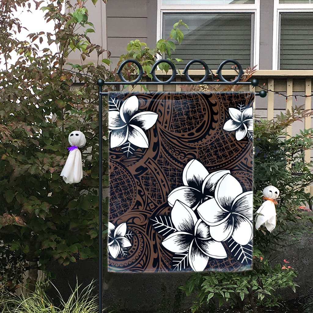 Hawaiian Plumeria Tribe Brown Polynesian Flag AH - Polynesian Pride