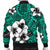 Hawaiian Plumeria Tribe Turquoise Polynesian Bomber Jacket AH - Polynesian Pride