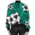 Hawaiian Plumeria Tribe Turquoise Polynesian Bomber Jacket AH - Polynesian Pride